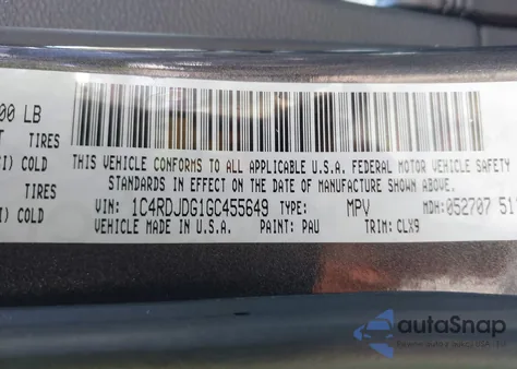 2016 Dodge Durango Limited из США, поврежденный, VIN 1C4RDJDG1GC455649